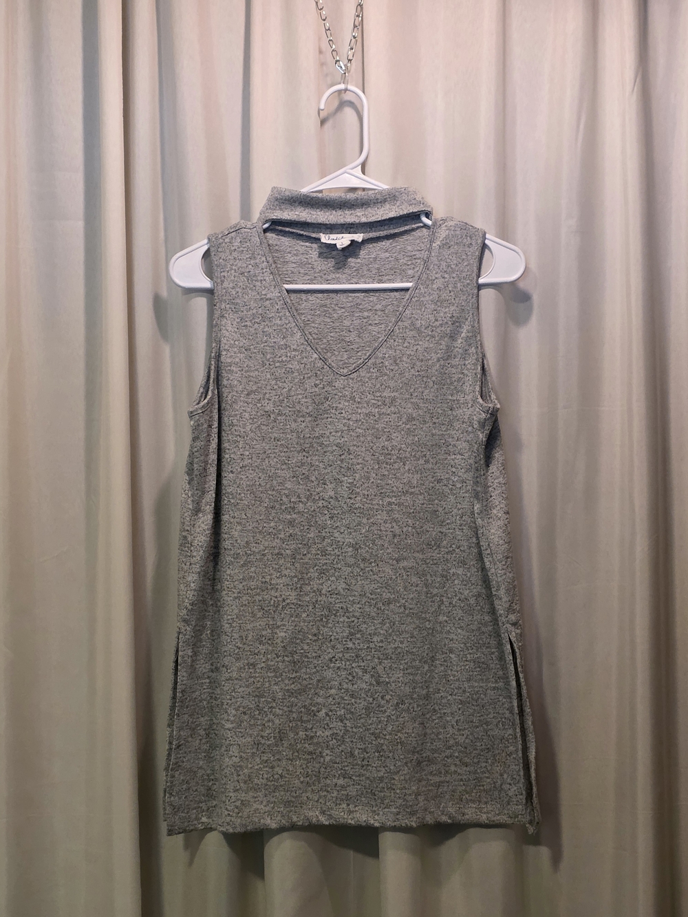 Cloud Chaser Gray Sleeveless V-Neck Tunic
